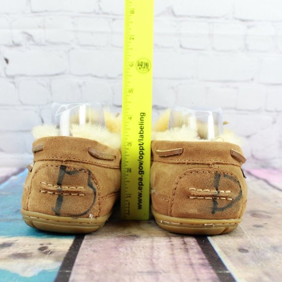 LL Bean Brown Wicked Good Shearling Lined Moccasin Slippers Size 10 M - Picture 8 of 9